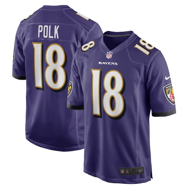 mens nike makai polk purple baltimore ravens player game jersey